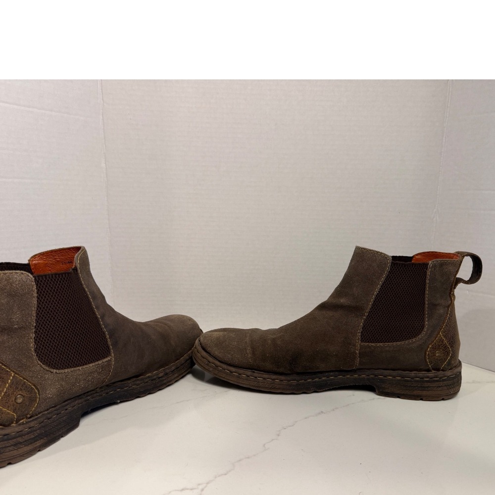 Born Mens Brown Leather Suede Chelsea Boots Distressed Ankle H43716 Size 13 - Picture 2 of 7